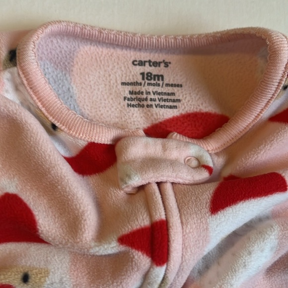 Carter’s Baby Girl Fleece Santa Pajamas Size 18 Months - Picture 5 of 8
